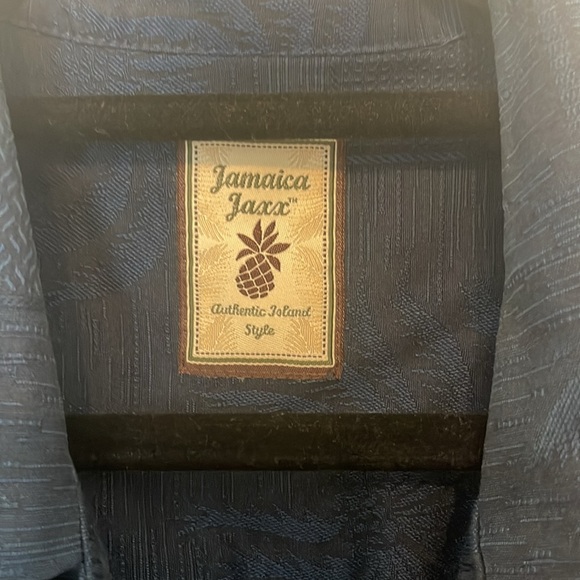 Jamaican Jaxx navy blue patterned button up - Picture 2 of 6